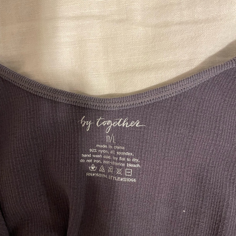 Together Navy Blue Ribbed Crop Top - Picture 3 of 3